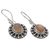 Peach moonstone dangle earrings, 'Mughal Aura' - Unique Sterling Silver and Moonstone Dangle Earrings (image 2b) thumbail