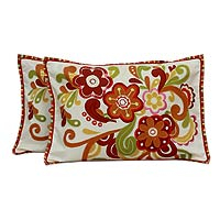 Applique cushion covers Flower Festival pair India