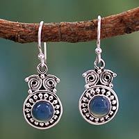 Chalcedony dangle earrings,