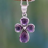Amethyst cross necklace,