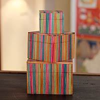 Indian elm wood nesting boxes,