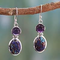 Amethyst dangle earrings,