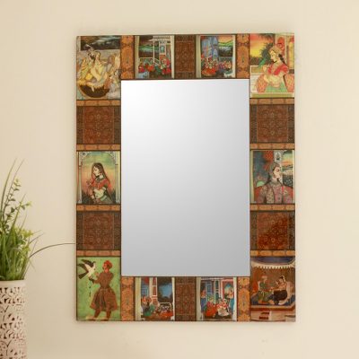 Decoupage wall mirror, Mughal Memories