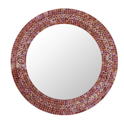 Glass mosaic wall mirror, Indian Earth