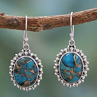 Sterling silver dangle earrings, 'Azure Dream' - Indian Modern Sterling Silver Dangle Earrings