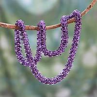 Amethyst beaded long necklace,
