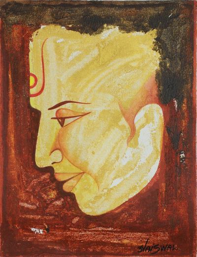 'Golden Age' - Buddha Portrait Painting India Fine Art Signed