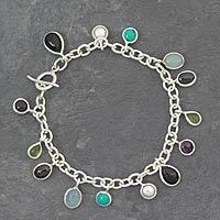 Gemstone charm bracelet,