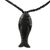 Ebony wood pendant necklace, 'Matsya I' - Ebony wood pendant necklace (image 2a) thumbail