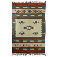 Cotton rug Nomad 4x6 India