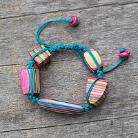 Indian elm wood beaded bracelet,