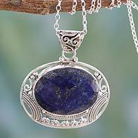 Lapis lazuli pendant necklace,
