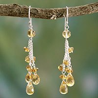 Citrine waterfall earrings,