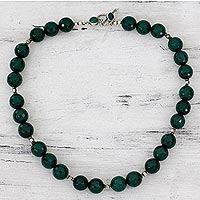 Onyx strand necklace, 'Cool Forest' - Green Onyx Necklace