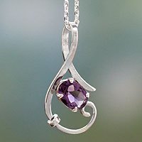 Amethyst pendant necklace,