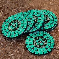 Coasters Turquoise Celebration set of 6 India