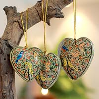 Papier mache ornaments Christmas Song set of 3 India