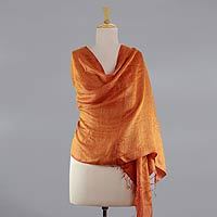 Reversible silk shawl,