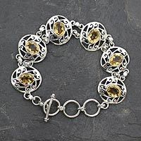 Citrine link bracelet,
