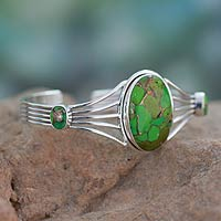 Featured review for Sterling silver cuff bracelet, Verdant Island