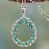 Emerald pendant necklace,