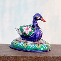 Meenakari sterling silver figurine Lucknow Duck India