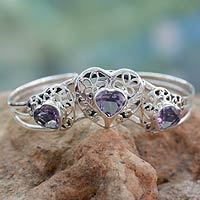 Amethyst cuff bracelet,