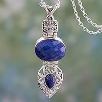 Lapis lazuli pendant necklace,