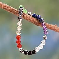 Multi-gemstone chakra stretch bracelet,