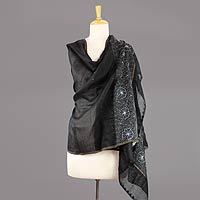 Cotton and silk shawl,