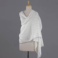 Cotton and silk shawl,
