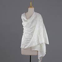 Cotton and silk shawl,