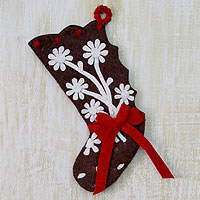 Wool Christmas stocking Gingerbread Feast India