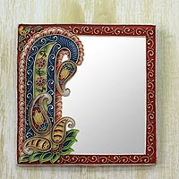 Marble dust wall mirror Blossoming Reflections India