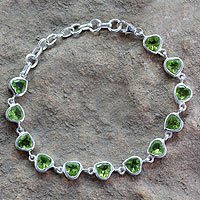 Peridot tennis bracelet,