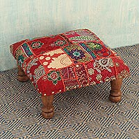 Embellished ottoman Rajasthan Illusions India