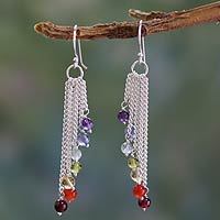 Multi-gemstone chakra earrings