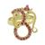 Gold vermeil ruby cocktail ring, 'Ganesha's Om' - Ruby and Gold Vermeil Ring (image 2a) thumbail