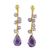 Gold vermeil amethyst dangle earrings, 'Lilac Riches' - Amethyst and Gold Vermeil Earrings (image 2a) thumbail