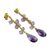 Gold vermeil amethyst dangle earrings, 'Lilac Riches' - Amethyst and Gold Vermeil Earrings (image 2b) thumbail