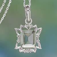 Prasiolite pendant necklace,