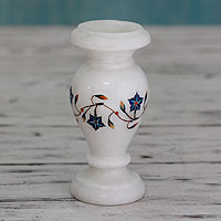 Marble inlay decorative vase Lily Garland India