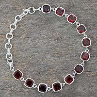 Garnet link bracelet,