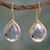 Vermeil quartz dangle earrings, 'Nature's Brilliance' - Clear Quartz and Gold Vermeil Earrings thumbail