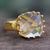 Vermeil prasiolite single stone ring, 'Spell of Compassion' - Hand Crafted Rose Quartz and Gold Vermeil Ring thumbail