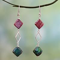 Cultured pearl dangle earrings,