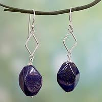 Lapis lazuli dangle earrings,