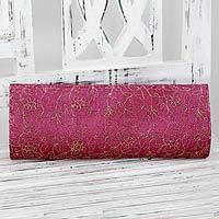 Embroidered clutch handbag,