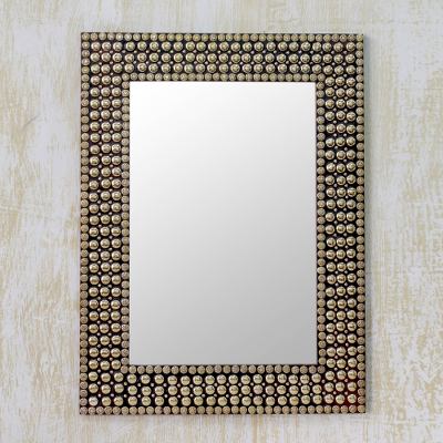 Brass wall mirror, Golden Staccato