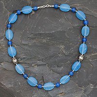 Chalcedony beaded necklace,